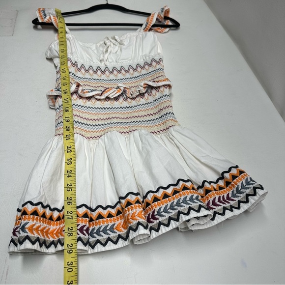 TULAROSA Size XXS White Multicolor Embroidered mini Dress - Picture 4 of 13